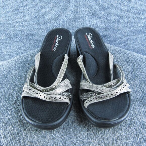 Skechers Women's Memory Foam Slide Pewter Synthetic Size 9M Gently Used 2025 - Picture 2 of 6